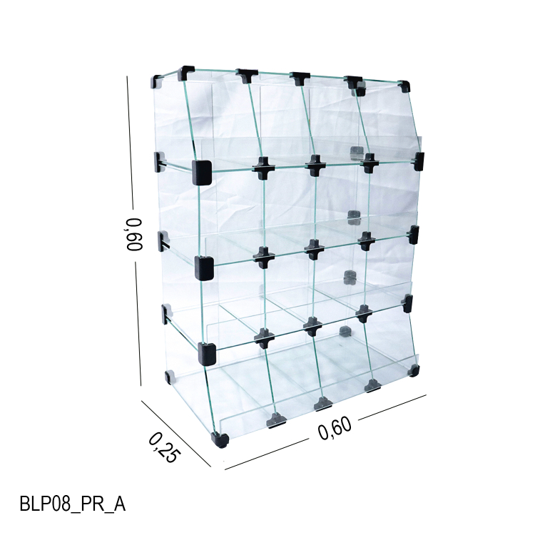 Baleiro Preto De Vidro Piramide - 0,60 x 0,60 x 0,25m 1