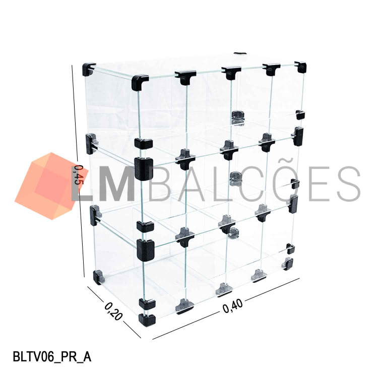 Baleiro De Vidro - 0,40 x 0,45 x 0,20 M Com T Vazado 1