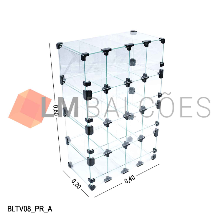 Baleiro De Vidro - 0,40 x 0,60 x 0,20 M C/ TV 1