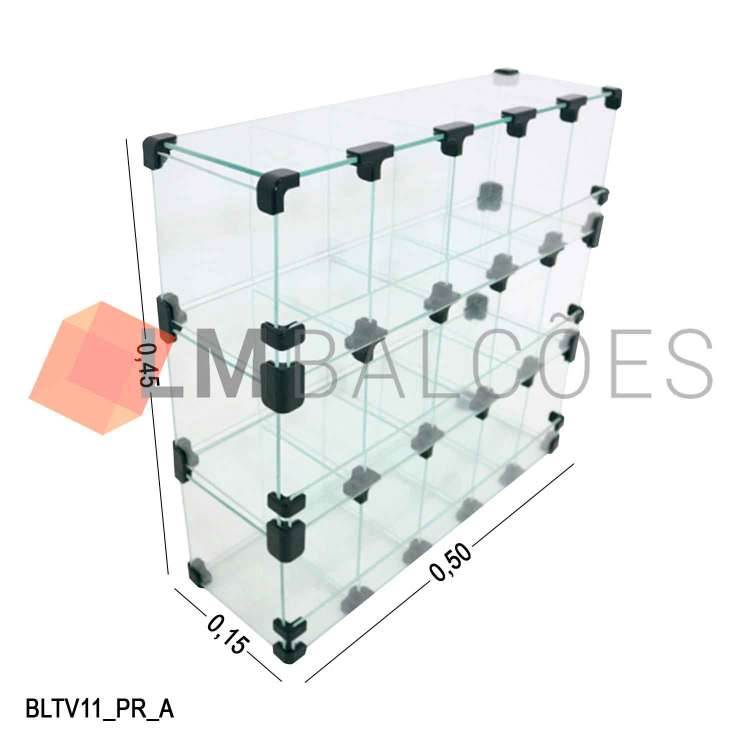 Baleiro De Vidro - 0,50 X 0,45 X 0,15  M C/ TV 1