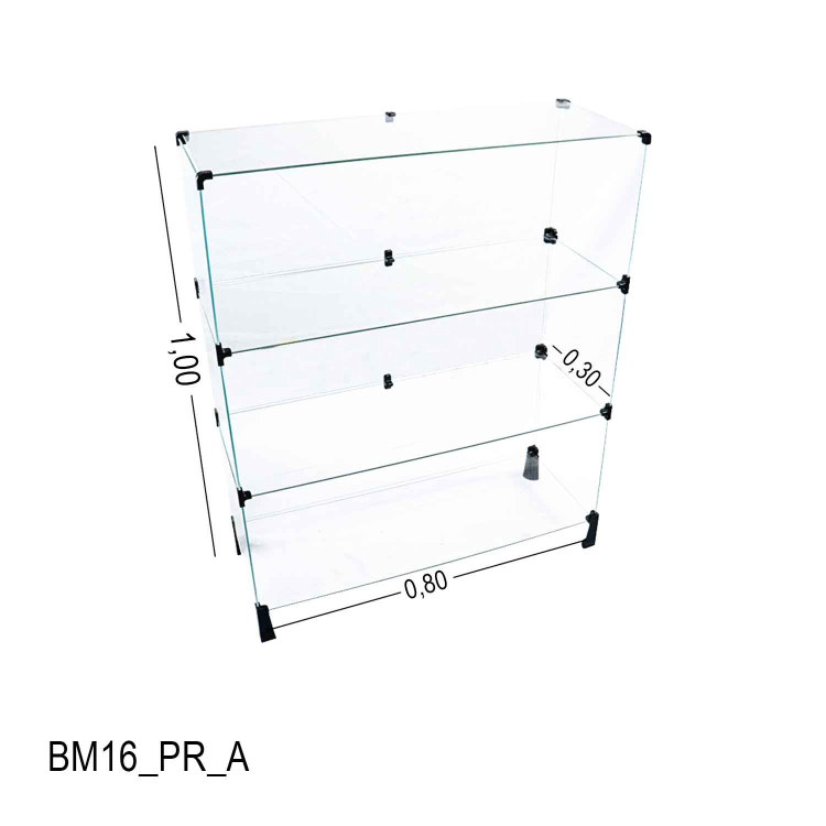 Balcão de Vidro Temperado 4MM MÓD.80  - 0,80 x 1,00 x 0,30m 1