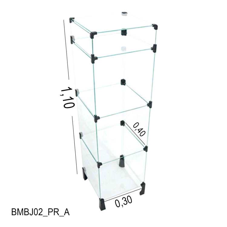 Balcão de Vidro com Porta Bijuteria - 0,30 x 1,10 x 0,40 M 1
