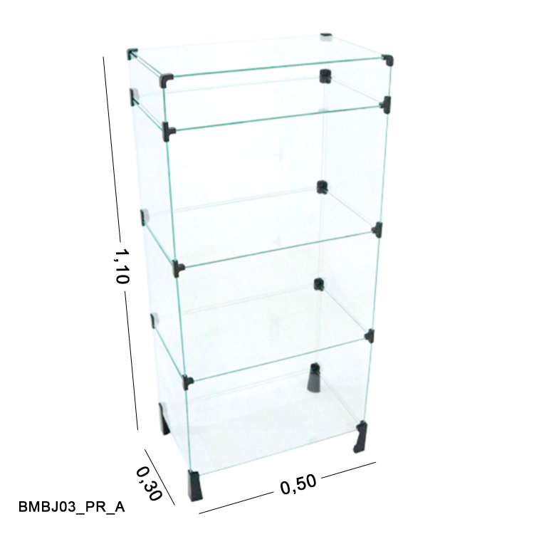 Balcão de Vidro com Porta Bijuteria - 0,50 x 1,10 x 0,30 M 1
