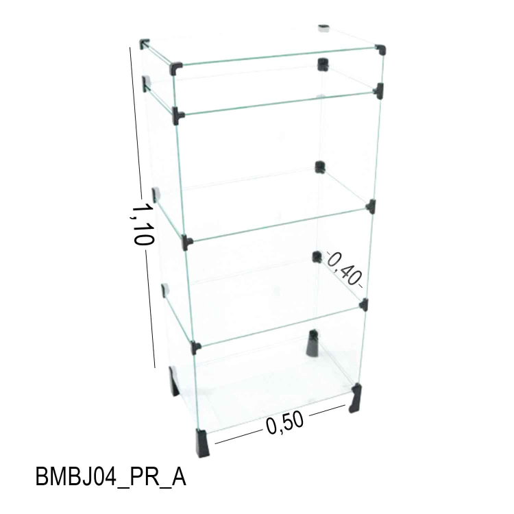 Balcão de Vidro com Porta Bijuteria - 0,50 x 1,10 x 0,40 1