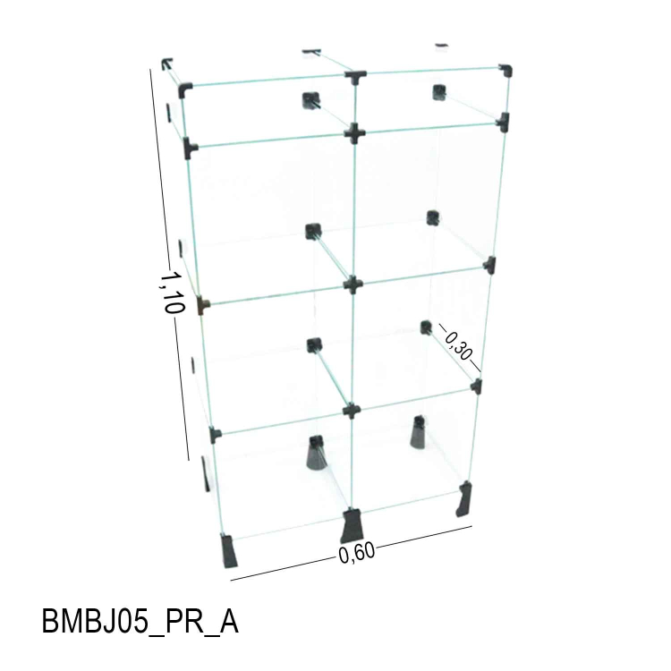 Balcão de Vidro com Porta Bijuteria - 0,60 x 1,10 x 0,30 1