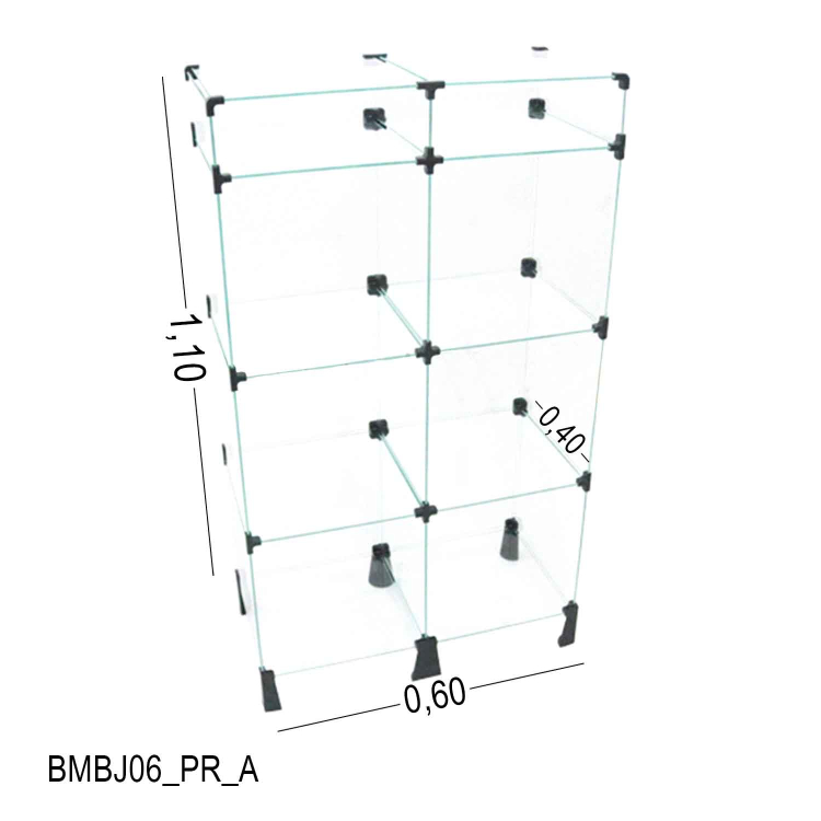 Balcão de Vidro com Porta Bijuteria - 0,60 x 1,10 x 0,40 1