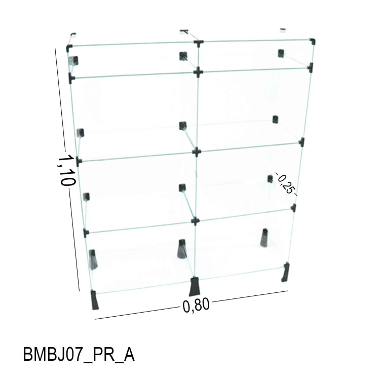 Balcão de Vidro com Porta Bijuteria - 0,80 x 1,10 x 0,25 1
