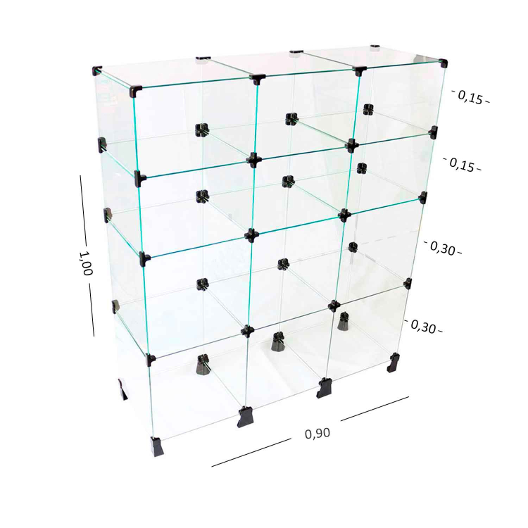 Balcão de Vidro com Porta Bijuteria - 0,90 x 1,10 x 0,30 M 1