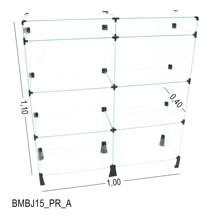 Balcâo de Vidro com Porta Bijuteria - 1,00 x 1,10 x 0,40 1
