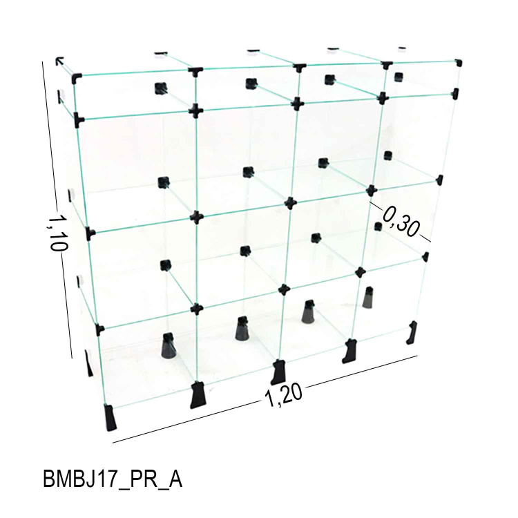 Balcão de Vidro com Porta Bijuteria - 1,20 x 1,10 x 0,30 M 1