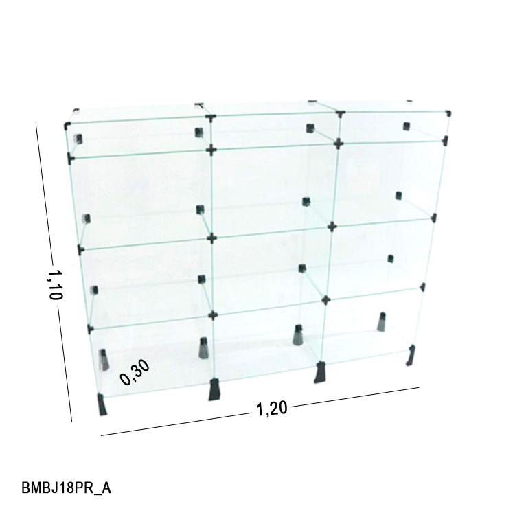 Balcão de Vidro com Porta Bijuteria - 1,20 x 1,10 x 0,30 M 1