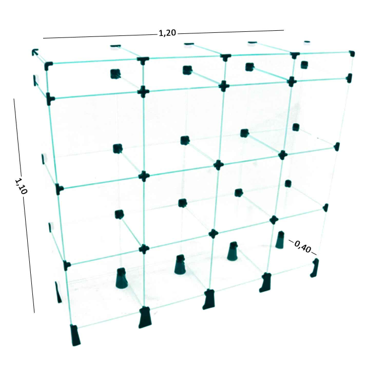 Balcão Preto de Vidro com Porta Bijuteria - 1,20 x 1,10 x 0,40m 1