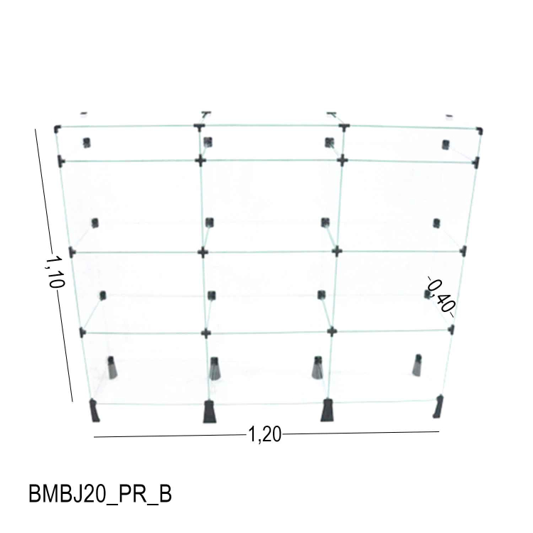 Balcão de Vidro com Porta Bijuteria - 1,20 x 1,10 x 0,40 M 1