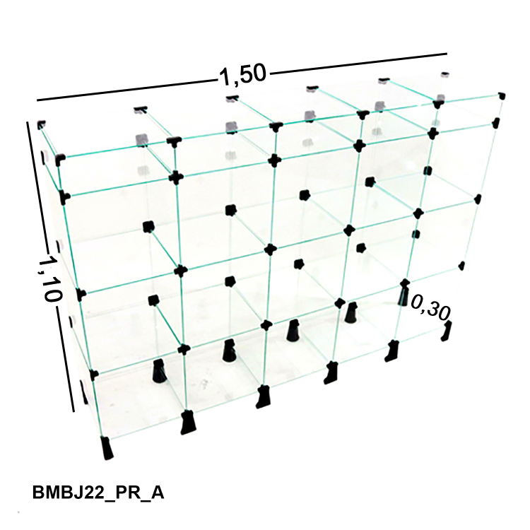 Balcão de Vidro com Porta Bijuteria - 1,50 x 1,10 x 0,30 M 1
