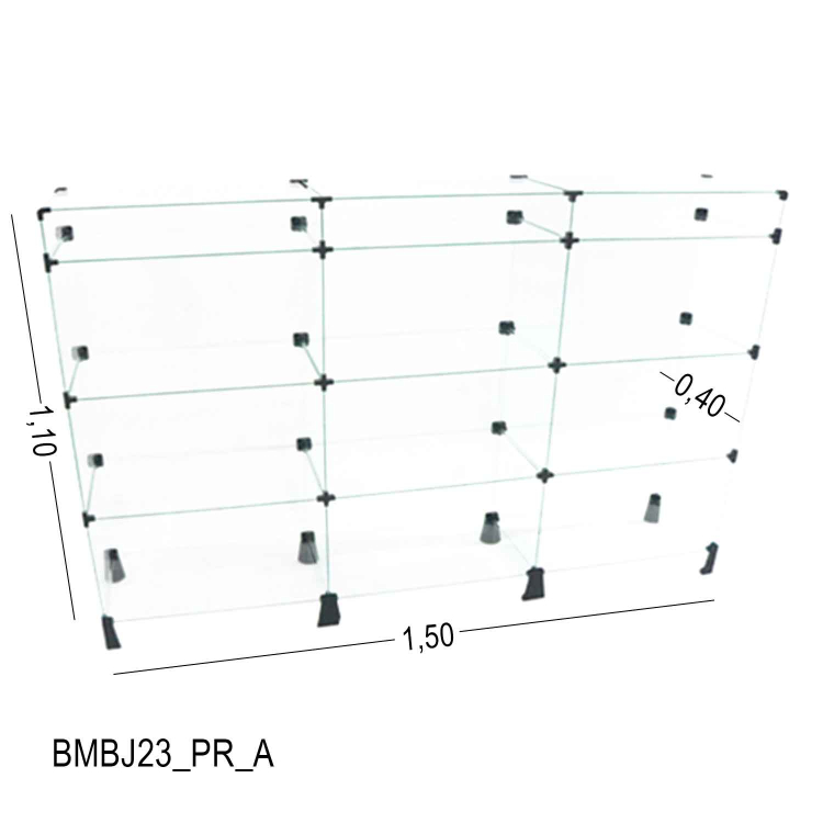 Balcão de Vidro com Porta Bijuteria - 1,50 x 1,10 x 0,40 M 1
