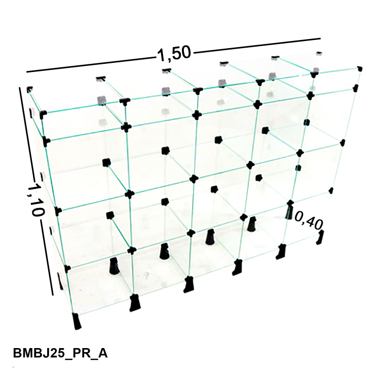 Balcão de Vidro com Porta Bijuteria MOD 30 - 1,50 x 1,10 x 0,40 M 1