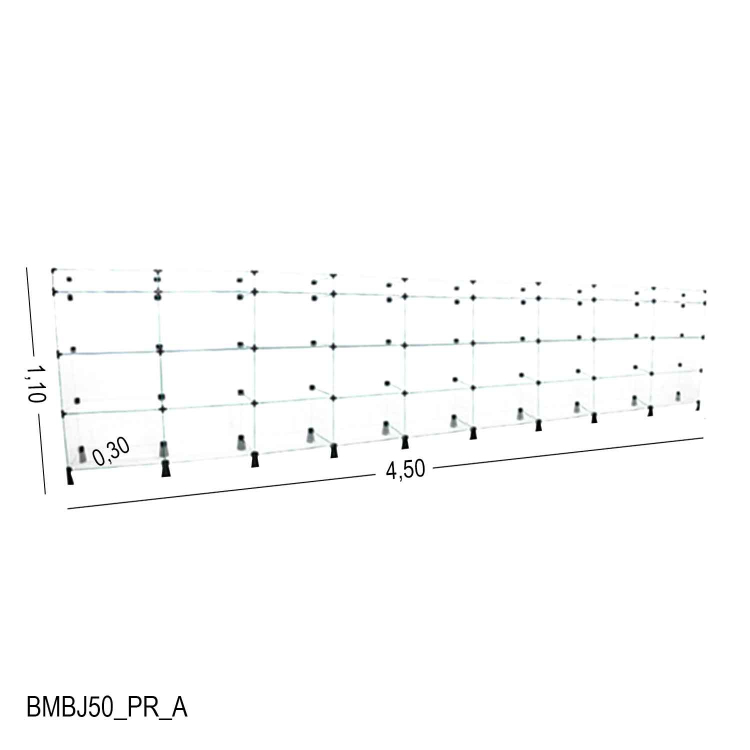 Balcão de Vidro com Porta Bijuteria - 4,50 x 1,10 x 0,30 M 1