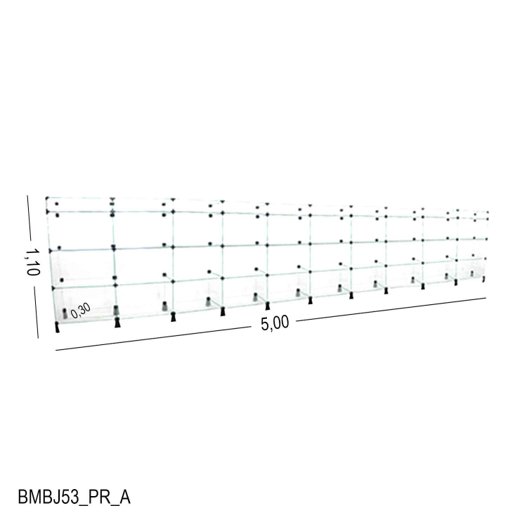 Balcão Preto de Vidro com Porta Bijuteria MOD.50 - 5,00 x 1,10 x 0,30m 1