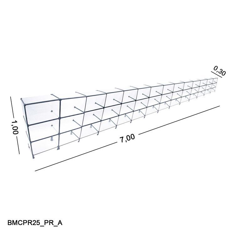Balcão de Vidro Canaletado 7,00 x 1,00 x 0,30 1