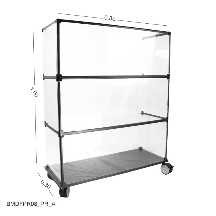 Balcão 0,80 x 1,00 x 0,30 - MOD 80 - Base MDF, Rodízio e canaleta Preta 1