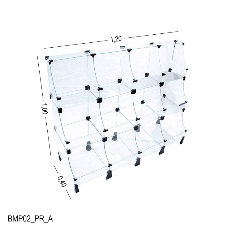 Balcão De Vidro Pirâmide - 1,20 x 1,00 x 0,40 1