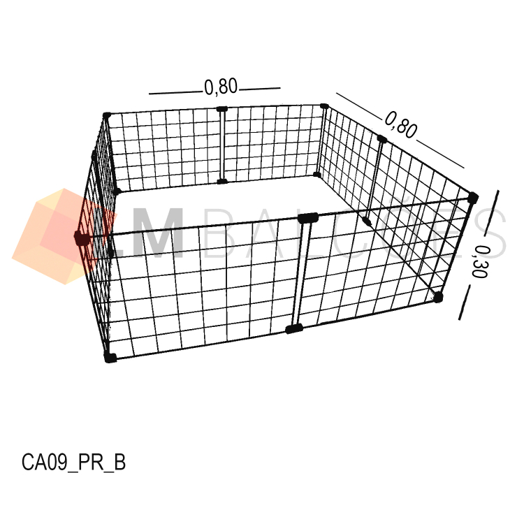 Cercadinho Aramado Preto Para Pet - 0,80 X 0,30 X 0,80m 1