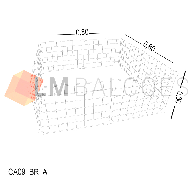 Cercadinho Para Animais , PET e roedores  Tela Aramada 0,80 X 0,30 X 0,80 BRANCO 1