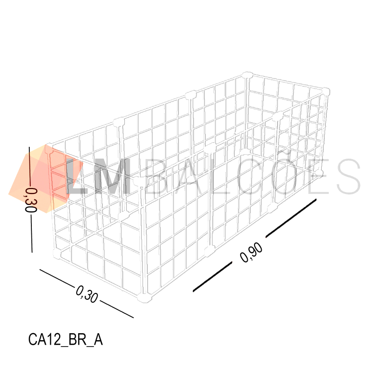 Cercadinho Para Pet Tela Aramada - 0,90 x 0,30 x 0,30 - BRANCO 1
