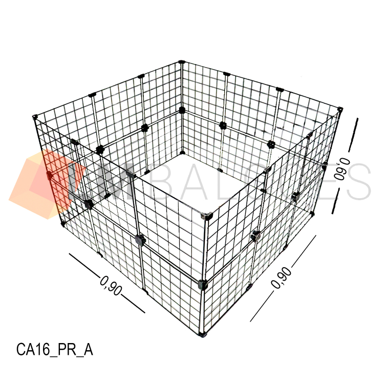 Cercadinho Aramado Preto Para Pet - 0,90 X 0,60 X 0,90m 1