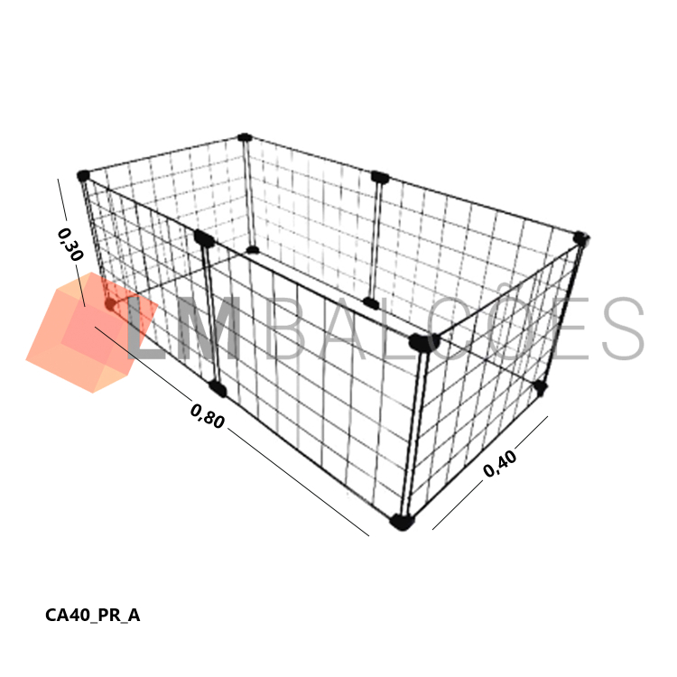 Cercadinho Aramado Preto Para Pet - 0,80 x 0,30 x 0,40m 1