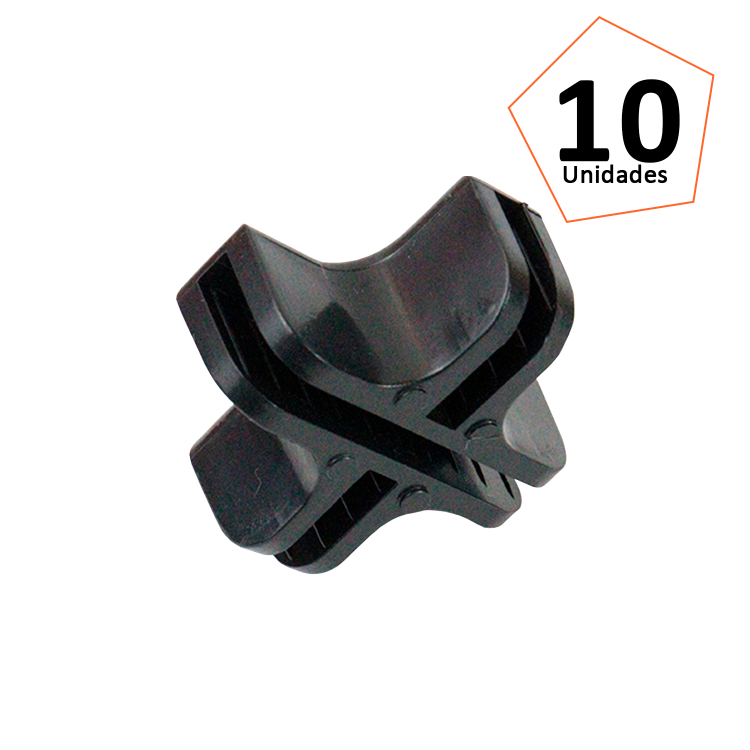 Conectivo X Vazado Preto - 10 Unidades 1