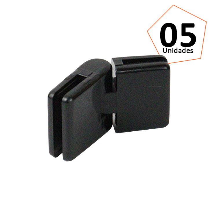 Conectivo Dobradiça Pequena Preta - 5 Unidades 1