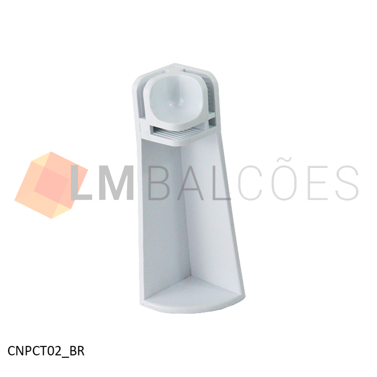 Pé Conectivo Canto 1/8 F (10cm) - Branco 1
