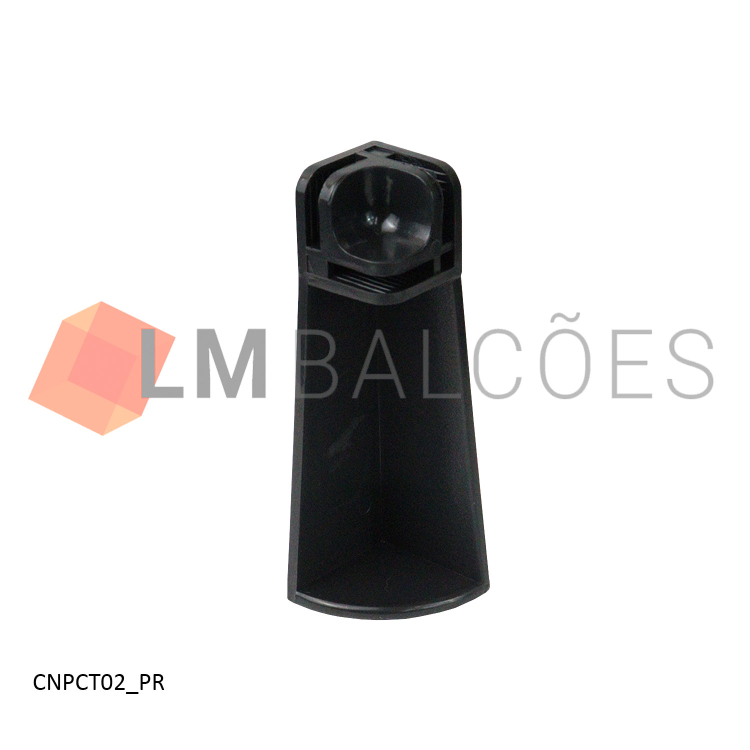 Pé Conectivo Canto 1/8 F (10cm) - Preto 1