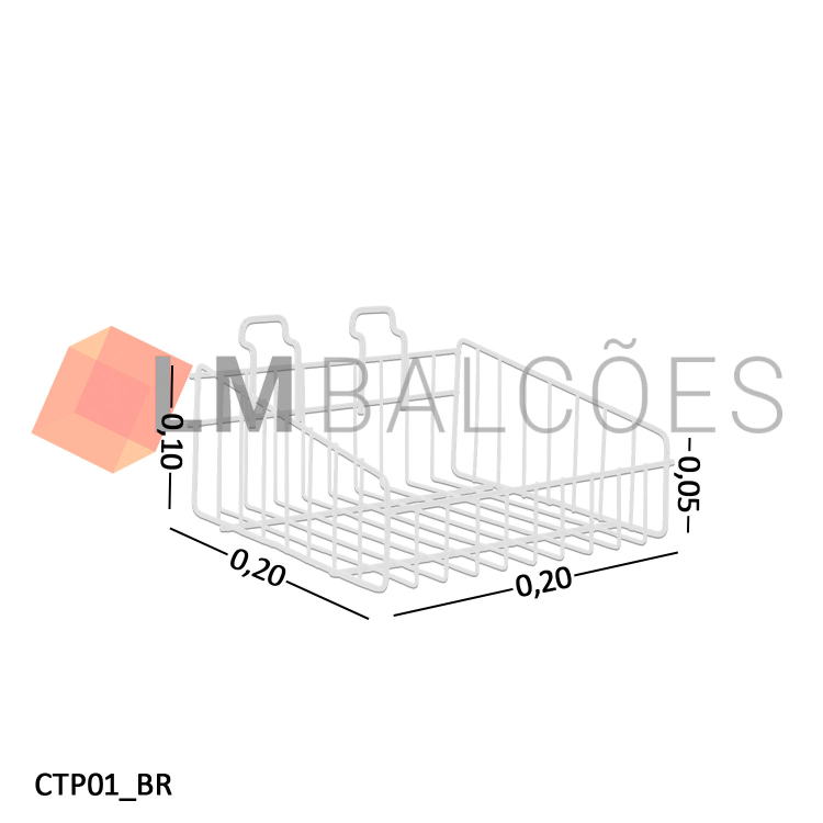 Cesto p/ Painel 0,20 x 0,20m - Branco 1