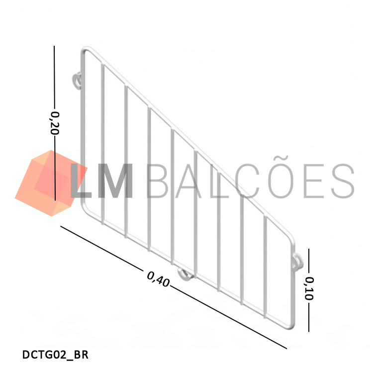 Divisória de Cesto p/ Gôndola 40cm - Branco 1