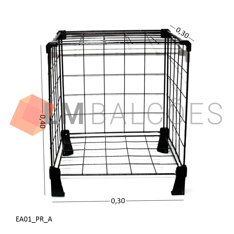 Expositor Aramado Preta - 0,30 x 0,40 x 0,30m 1