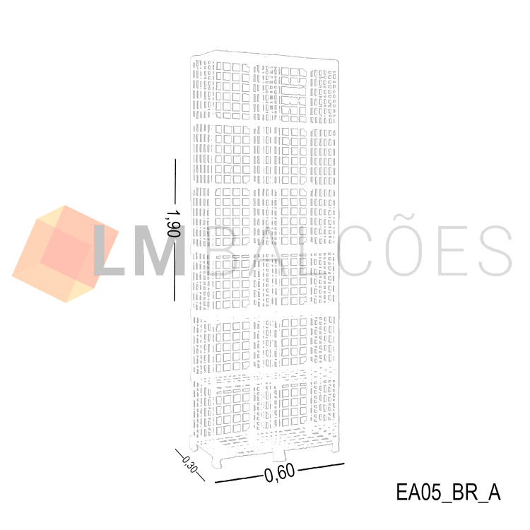Estante Aramada Branca - 0,60 x 1,90 x 0,30m 1