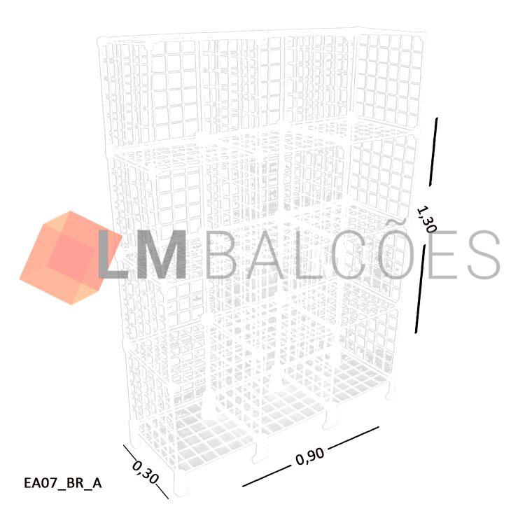 Estante Aramada Branca - 0,90 x 1,30 x 0,30m 1