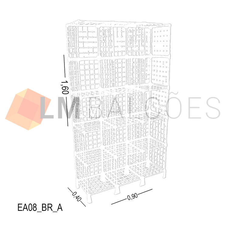 Estante Aramada Branca - 0,90 X 1,30 X 0,40m 1