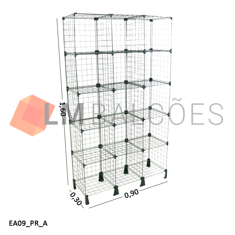 Estante Aramada - 0,90 x 1,60 x 0,30 M 1