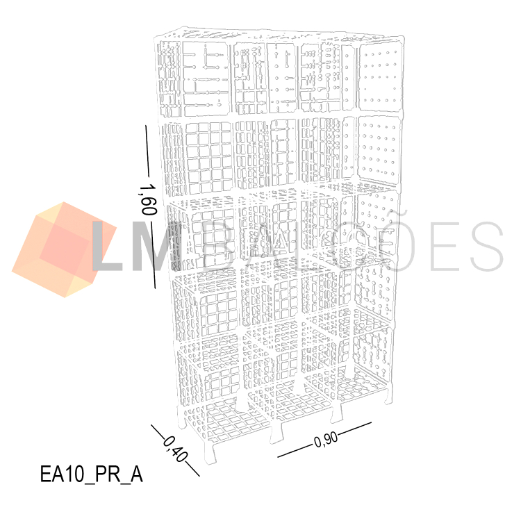 Estante Aramada Branca - 0,90 X 1,60 X 0,40m 1