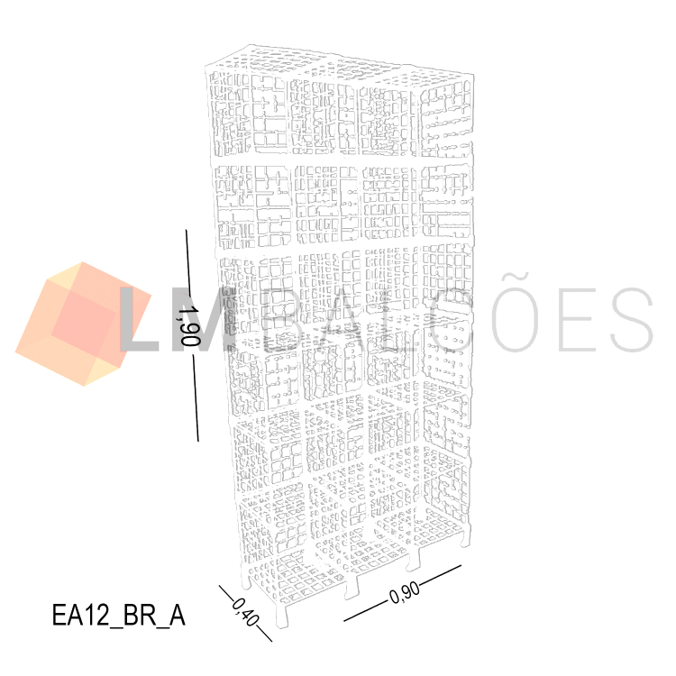 Estante Aramada Branca - 0,90 X 1,90 X 0,40m 1