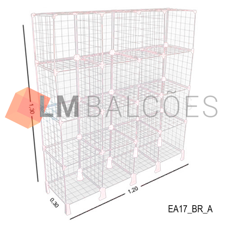 Estante Aramada Branca - 1,20 X 1,30 X 0,30m 1