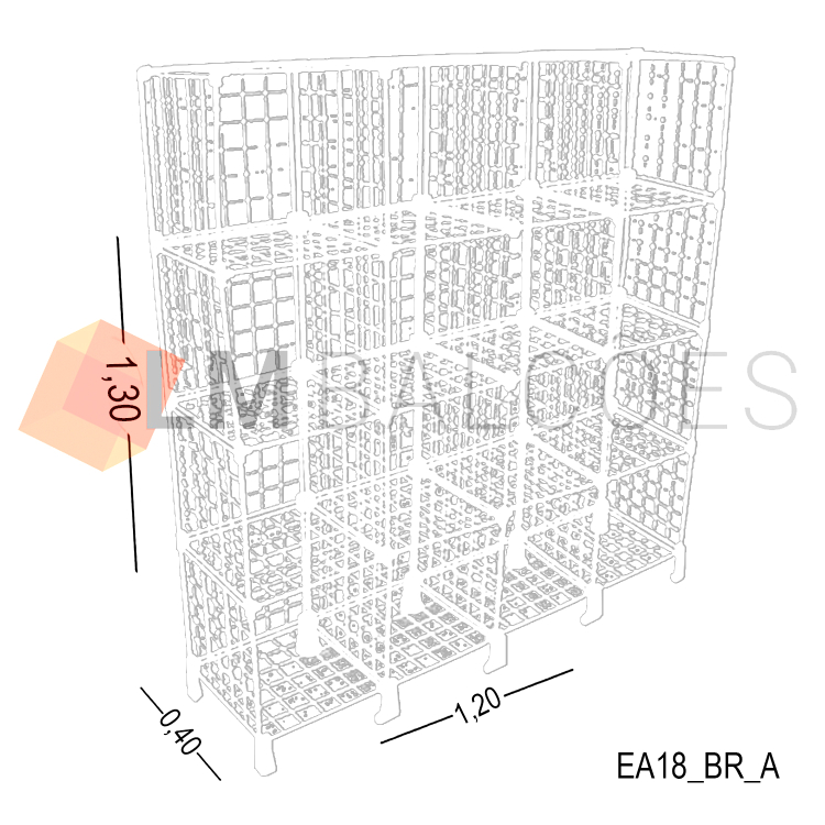 Estante Aramada Branca - 1,20 X 1,30 X 0,40m 1