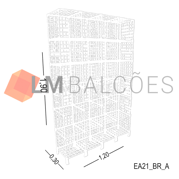 Estante Aramada Branca - 1,20 X 1,90 X 0,30m 1