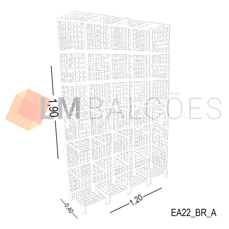 Estante Aramada Branca - 1,20 X 1,90 X 0,40m 1