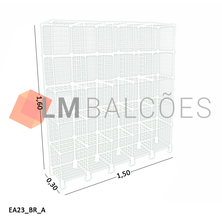 Estante Aramada Branca - 1,50 x 1,60 x 0,30m 1
