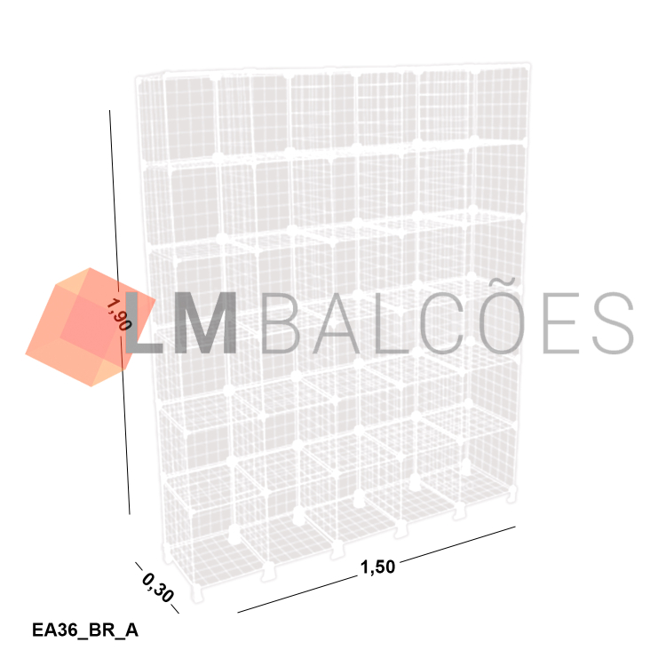 Estante Aramada Branca - 1,50 x 1,90 x 0,30m 1