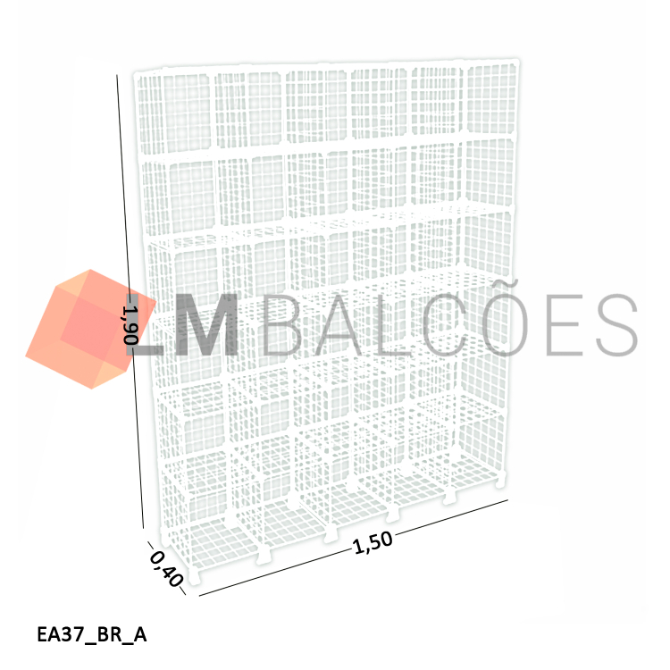 Estante Aramada Branca - 1,50 X 1,90 X 0,40m 1